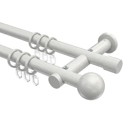 GARDINENSTANGE Platon Luino 200 cm, 2-läufig, 20 mm Ø Weiß