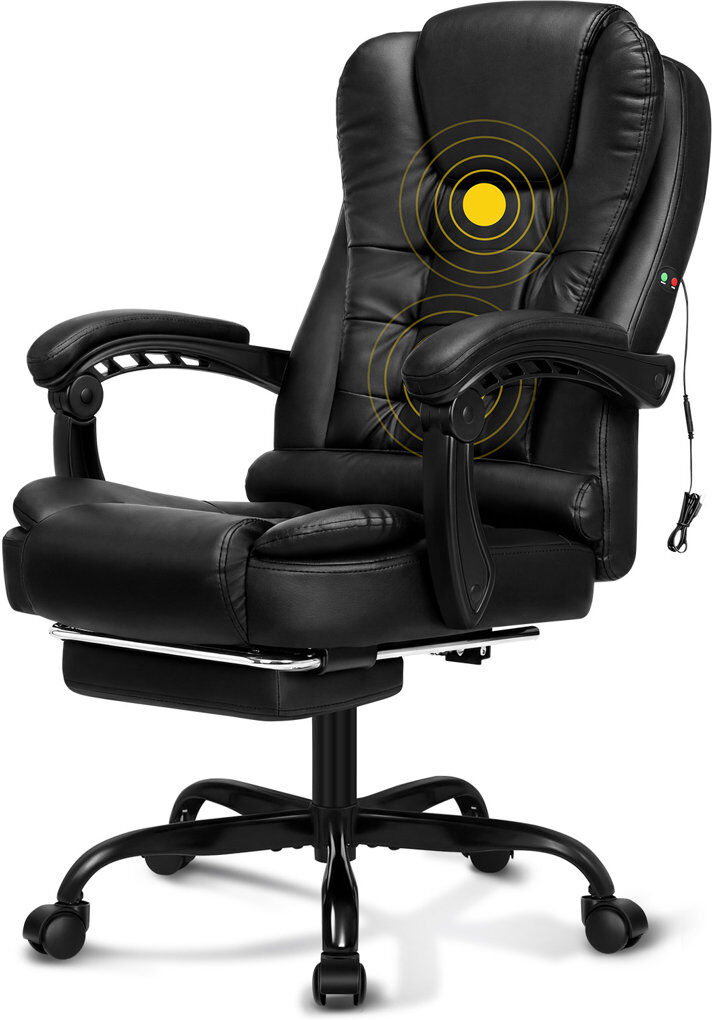 Rebrilliant Executive Chair with Headrest Faux Leather/Black 109cm H X 72cm W X 49cm D