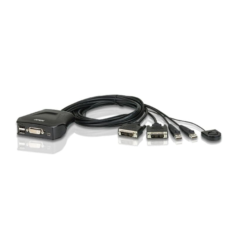 Aten CS22D 2-Port USB DVI KVM Switch schwarz 14016719