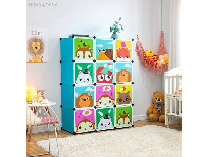 Armoire de Rangement Enfant HSTURYZ - Bleu - 111*37*147cm - Elégance - Chic