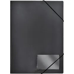 FolderSys Eckspannmappe A4 PP vollfarbig schwarz