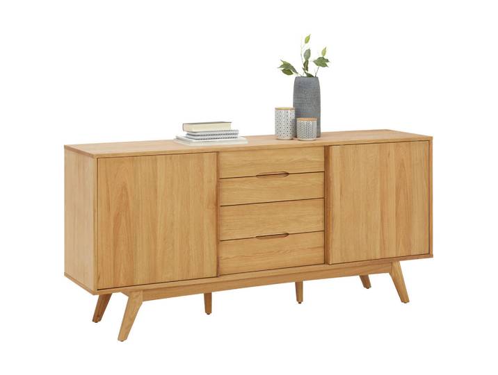 Livetastic Sideboard, Eiche, Holz, Eiche, furniert, 2 Fächer, 4 Schublade(n) Schubladen, 180x84x44 cm, Reach, Wohnzimmer, Kommoden & Sideboards, Sideboards