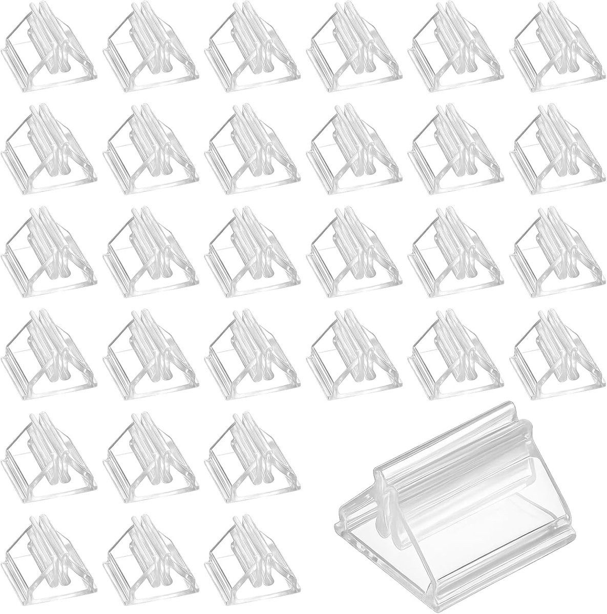 Set van 48 transparante plastic tafelkaarthouders voor visitekaarten, foto's en memo's