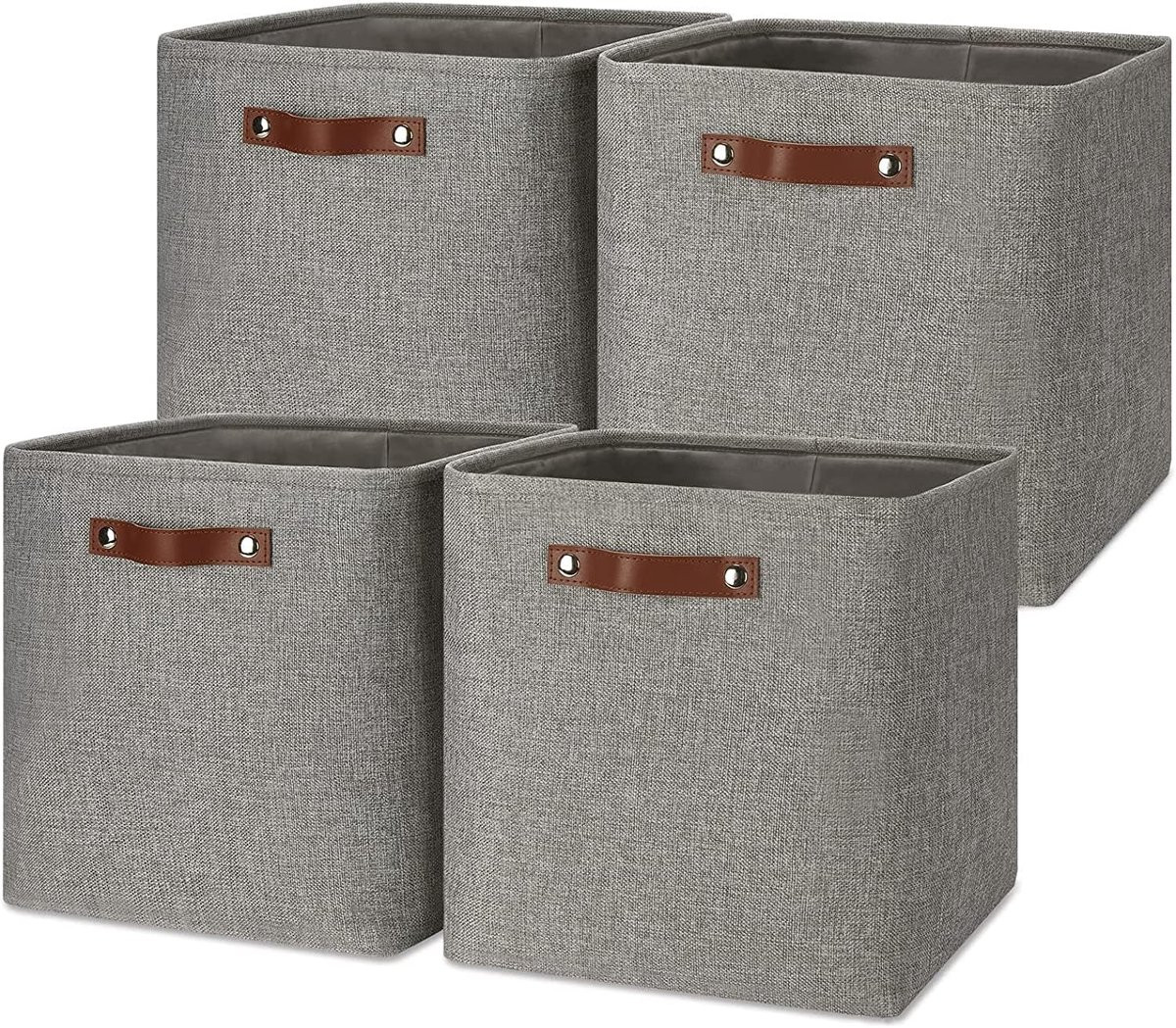 Famanu Set van 4 stoffen opbergkubussen, opvouwbaar, B/D/H: 33 x 38 x 33 cm