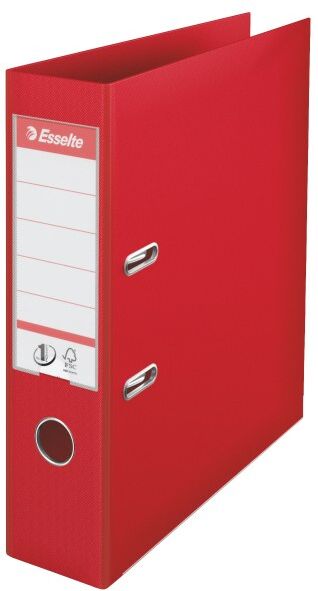 Esselte No.1 A4 75mm Polypropylene Lever Arch File - Red