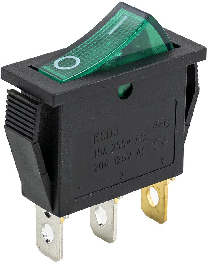 Interruptor Luminoso ON-OFF 250V/20A - Verde