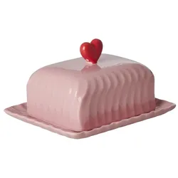 RICE Keramik Butterdose - Pink, 21 x 17 x 18 cm