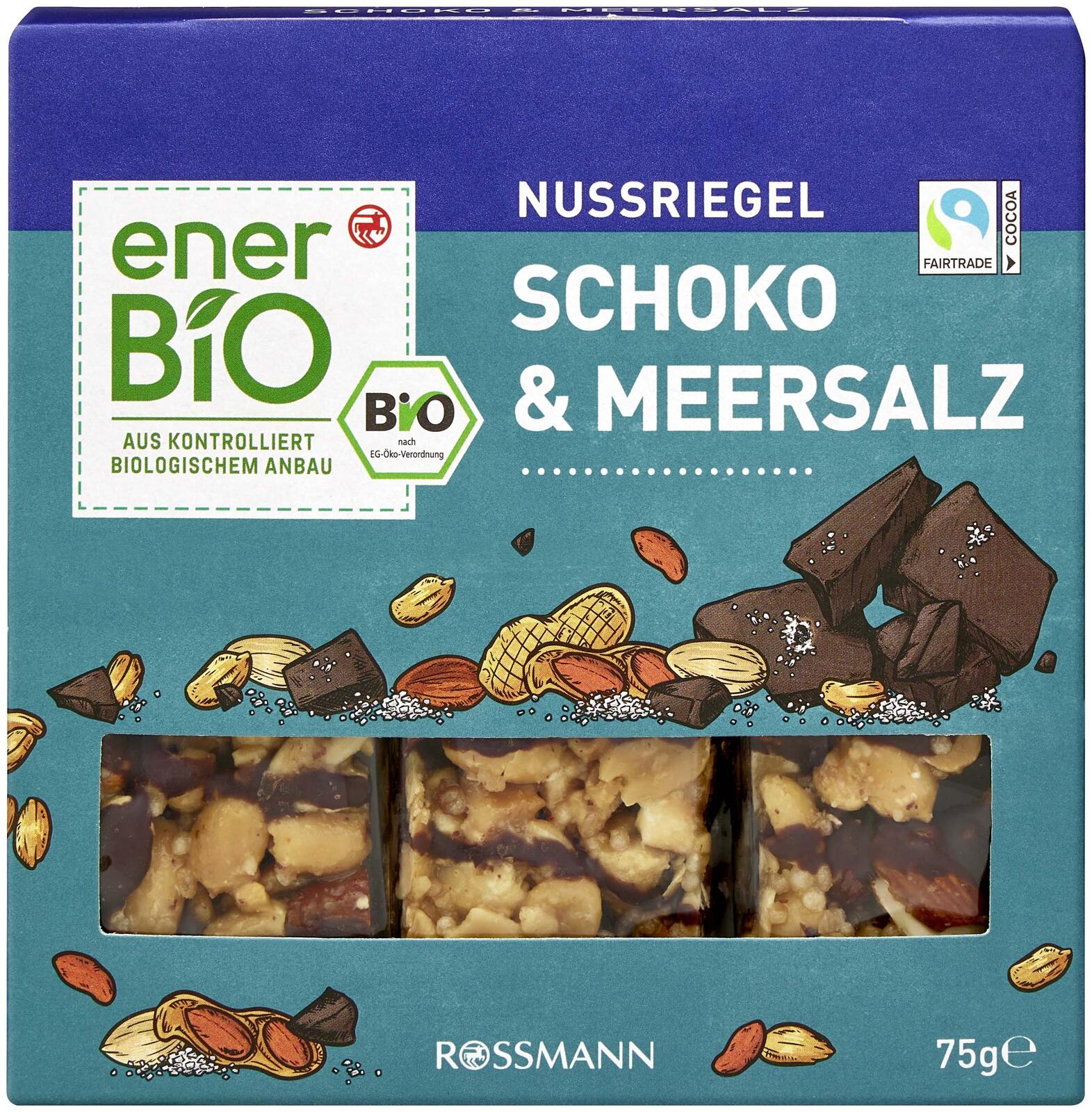 enerBiO Schoko & Meersalz Nussriegel 4305615985824