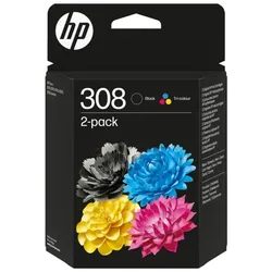 HP 308 (6L6S6UE#301) - Tintenpatrone, black + color (schwarz + farbe)