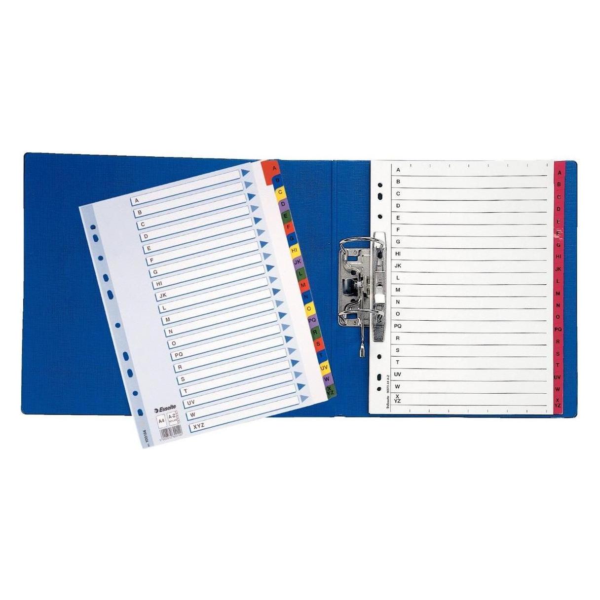 Esselte tarpikliai, skirti A4 Mylar, kartoniniai AZ abėcėlės tvarka (10K055F) (100166)