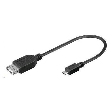 PremiumCord USB-Kabel USB A/Buchse - Micro USB/Stecker / 20 cm / OTG (0.20 m, USB 2.0) (8592220011451)