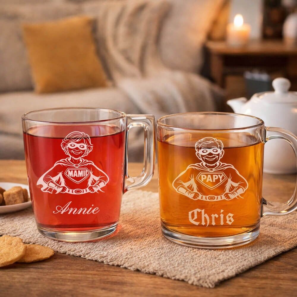 Ocadeau Tasses verre papy ou mamie