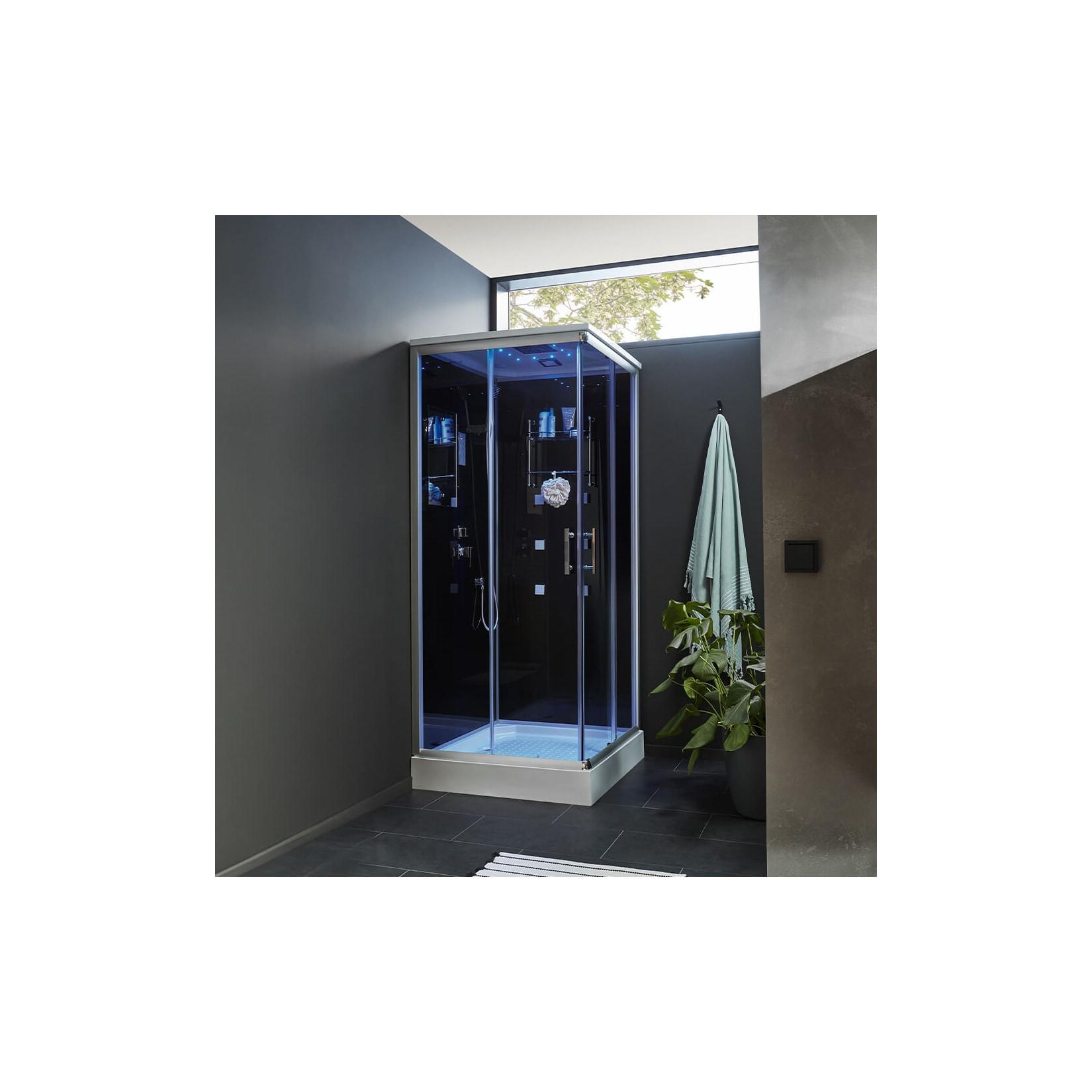 HOME DELUXE Duschkabine mit LED-Beleuchtung WAVE M - 90 x 90 cm