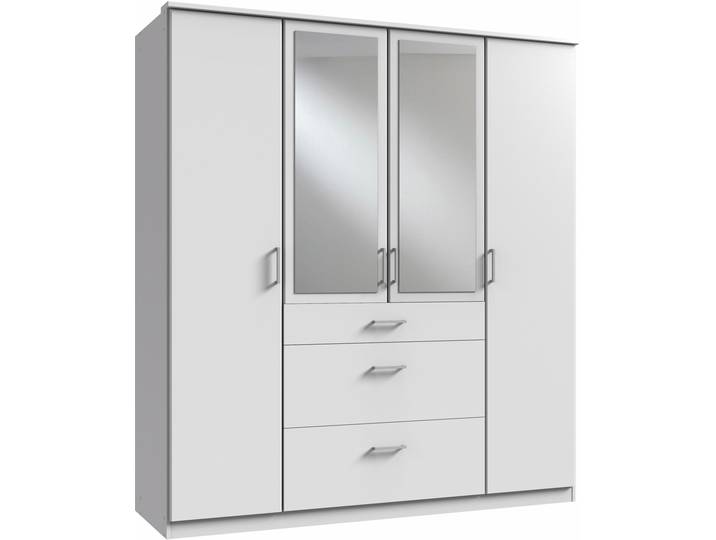 Kleiderschrank WIMEX Click , weiß, B:180cm H:199cm T:58cm, Schränke, Kleiderschrank Drehtürenschrank, mit Spiegel