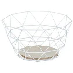 Relaxdays Obstkorb Gitter Design Weiß,Hellbraun