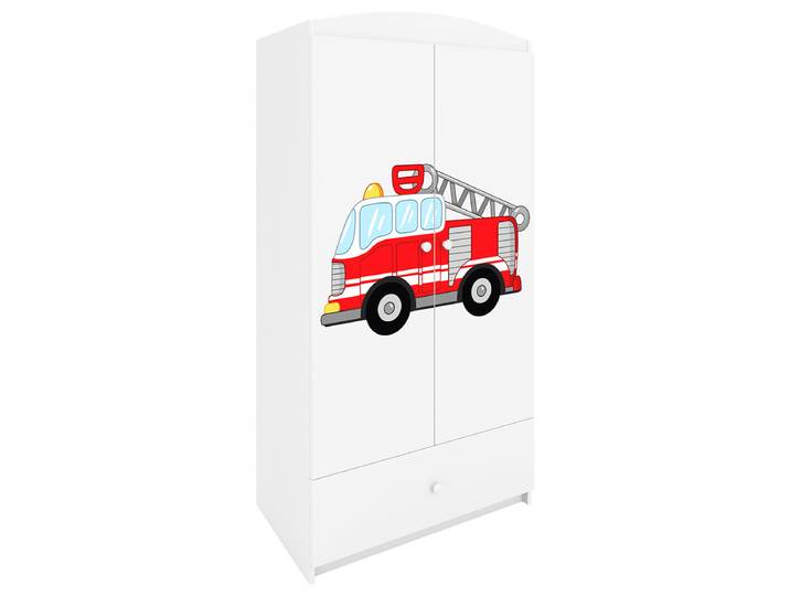 Armoire 2 portes 1 tiroir Kocot Kids Babydream Pompier - Blanc