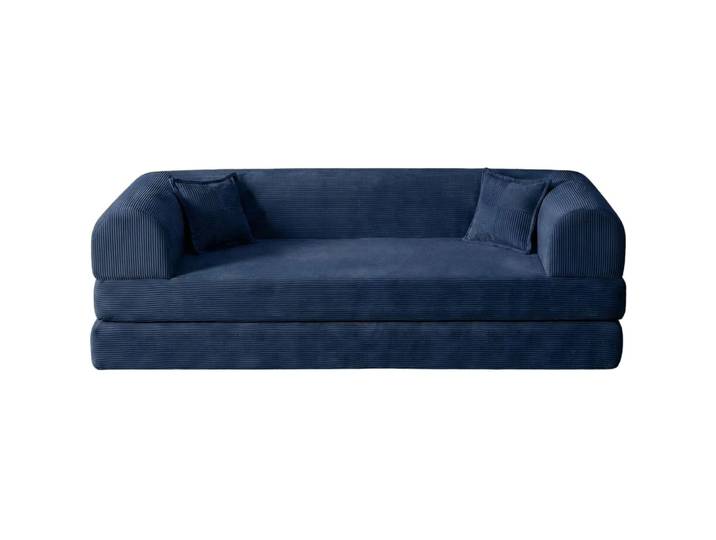 Bettsofa Legom Eco Marineblau Gerippter Plüschstoff B 190 T 90 cm - Bettsofa