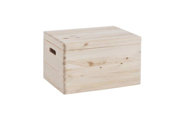 Kiste ZELLER PRESENT mit Deckel 40 x 23 cm, Nature , beige (nature), B:40cm H:23cm T:30cm, Aufbewahrungsboxen, Kiste