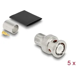 DeLOCK BNC Stecker zum Crimpen LMR 400 mit passendem Schrumpfschlauch