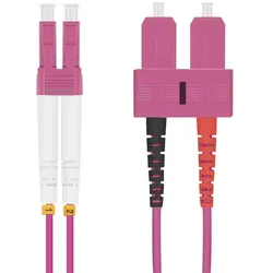 helos LWL OM4 Patchkabel Duplex LSZH 3,0mm LC/SC erikaviolett 3,0m