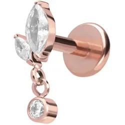 Titan Labret mit Push Fit KNOSPE + KRISTALL