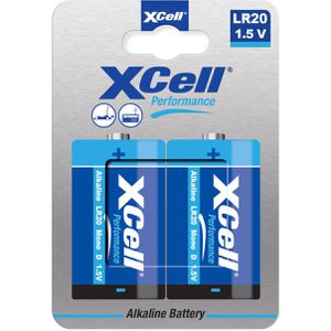 XCell Batterien Performance, Alkaline, 1,5V, D / Mono / LR20, 2 Stück