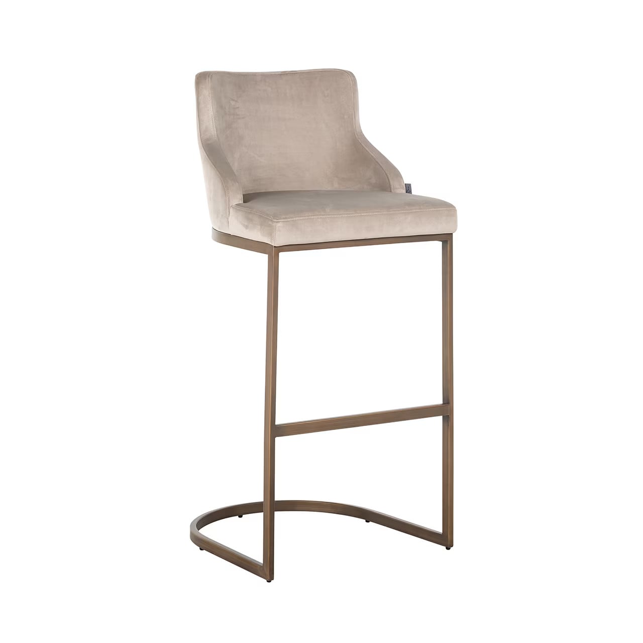 Richmond Barstoel Bolton Velvet - Khaki (Zithoogte: 77 cm)
