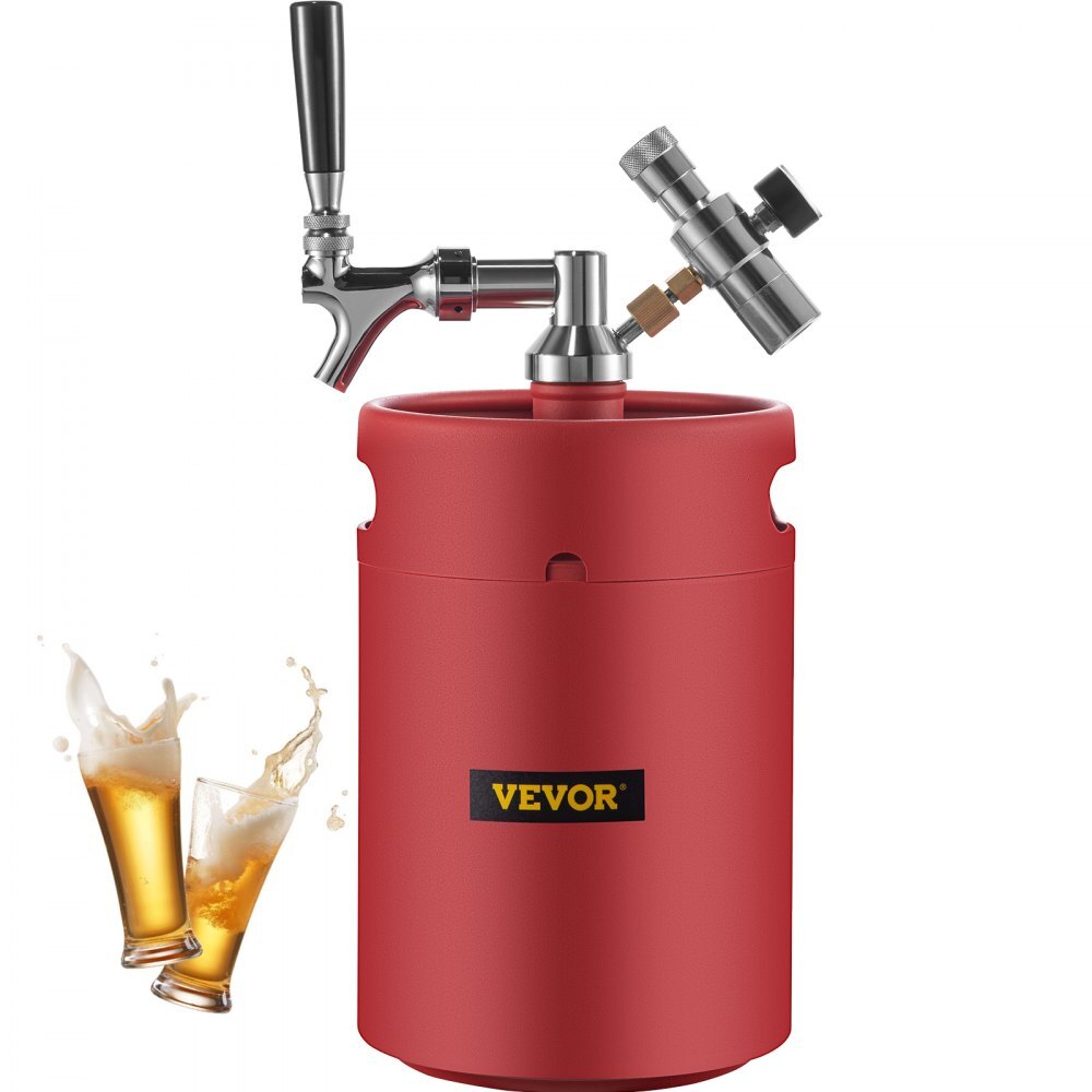 5L Bierzapfanlage mit Druckregler Manometer 304 Edelstahl Getränk Bierspender