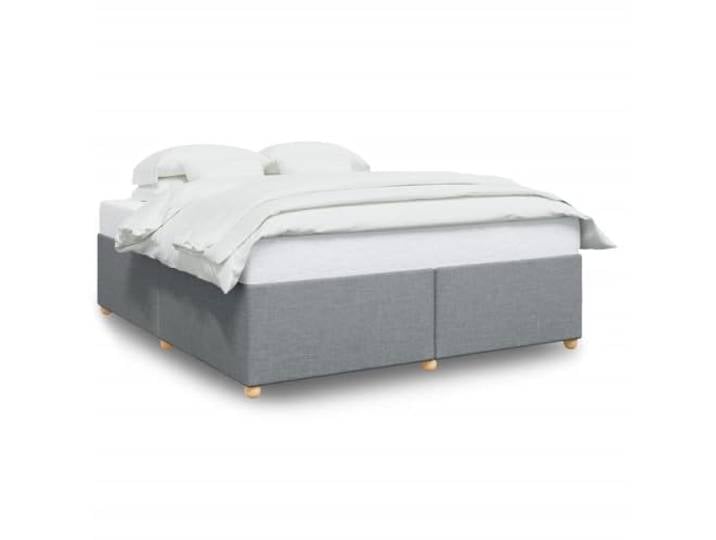 PUGYNBK Bettgestell Hellgrau 180 x 200 cm Weiches Polyestergewebe, Basis mit Lamellen, stabile Füße