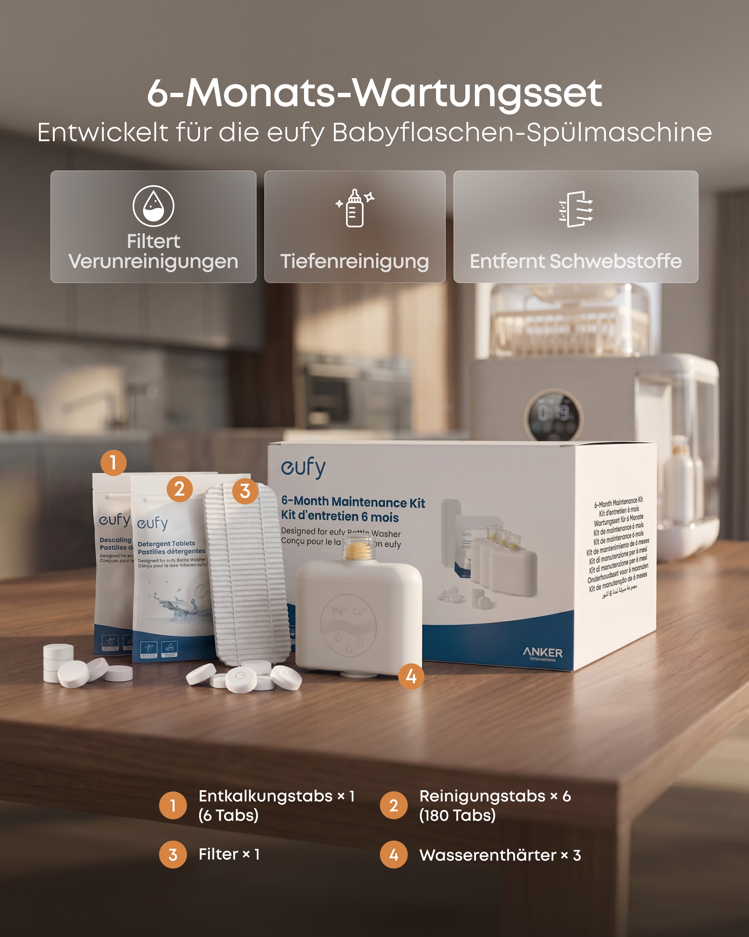 Anker eufy 6-Monats-Wartungsset für Babyflaschen-Spülmaschine S1 Pro medium