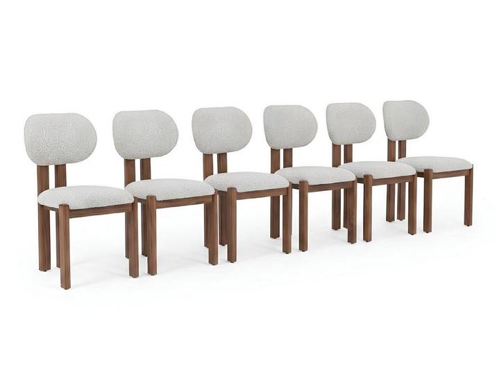 JVmoebel Sitzgruppe 6x Stühle Modern Hell Ergonomisch Kompakt Minimalistisch Originell, Made in Europa