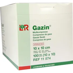 Gazin Mullkompresse 10x10cm 12Fach Steril 100 ST