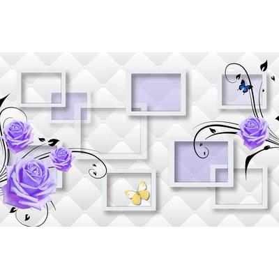 Fototapete PAPERMOON "Muster mit Blumen", bunt, B:2,5m L:1,86m, Vlies, Tapeten