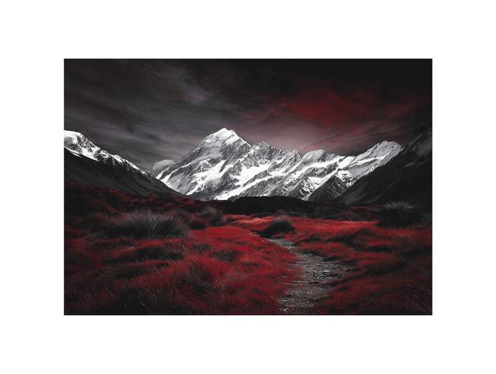 FOTOTAPETE Gebirge Natur Schwarz 250x175 cm