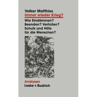 Immer wieder Krieg?, Taschenbuch von Volker Matthies, VS Verlag für Sozialwissenschaften, 978-3-8100-1285-2
