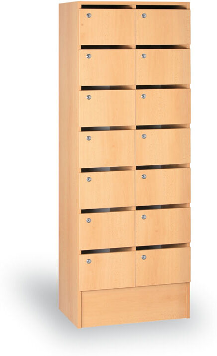 B2B Partner Schrank mit Postfächern, 14 Fächer, Buche