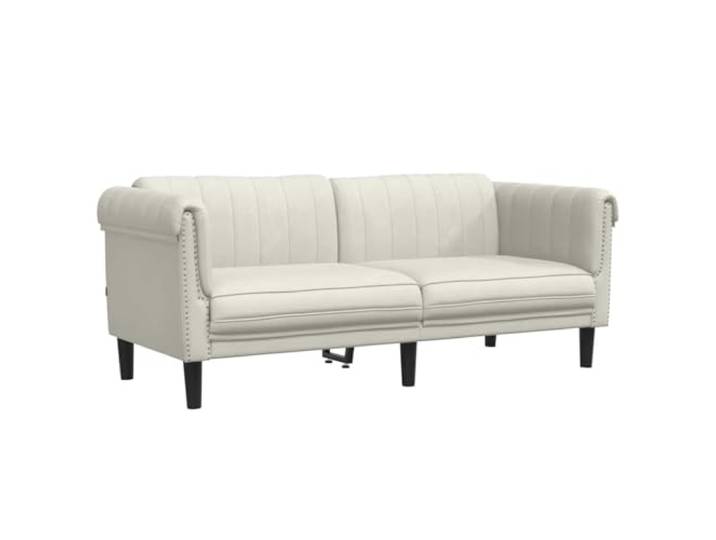 GHVBNMF 2-Sitzer Sofa Samt Couch Polstersessel Wohnzimmer Creme 182cm Gemütliches Zweisitzer Polstermöbel mit Schaumstoffpolsterung und Holzbeinen für Schlafzimmer oder Gästezimmer in Creme.