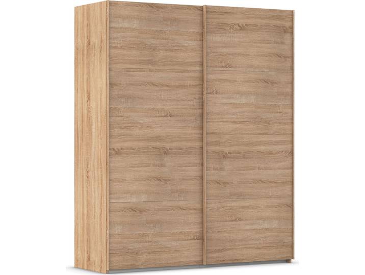 Schwebetürenschrank, 181x223 cm, Holzwerkstoff, Eiche Sonoma, 2 Türen, Modern, Rauch