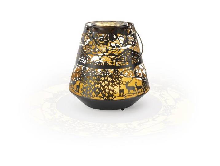 STT LED Laterne Nova swiss , schwarz (goldfarben, schwarz), Ø 29cm H: 29cm, Leuchten, LED Laterne