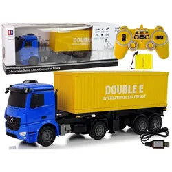Lean Toys Grosser R/C-Truck Mercedes Arocs Blau 1:20 Container 58 cm lang