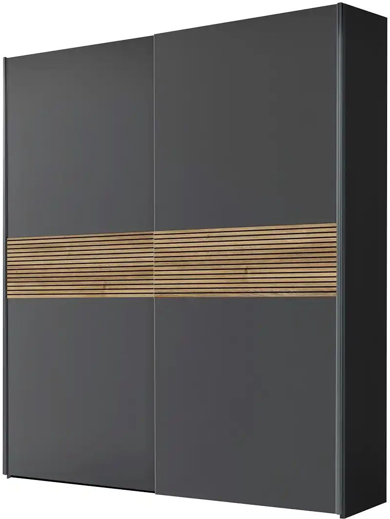 Höffner Schwebetürenschrank mit Lamellen-Bauchbinde Time ¦ Maße (cm): B: 170 H: 195,5 T: