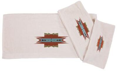 HiEnd Accents Mesa Embroidered 3 Piece Towel Set, Cream
