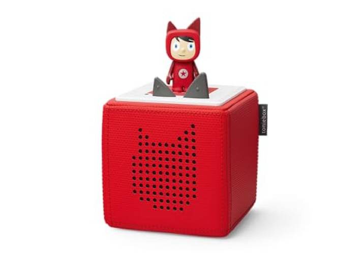 tonies Toniebox Starter Set inkl. 1 Kreativ Figur – Audioplayer für Hörbücher und Lieder für Kinder, einfach zu bedienende kabellose Musikbox BZW. Lautsprecher, 7 Std. Akku, Rot