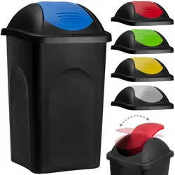 DEUBA Deuba Mülleimer Multipat Kunststoff 60L 68 x 41 x 41cm schwarz / gelb