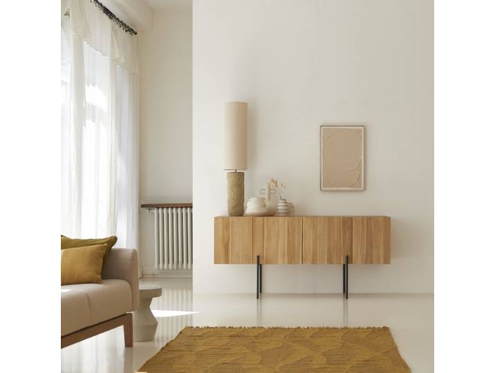 Hohes Buffet aus massivem Teakholz 165 cm Honorine - Natur - Teak