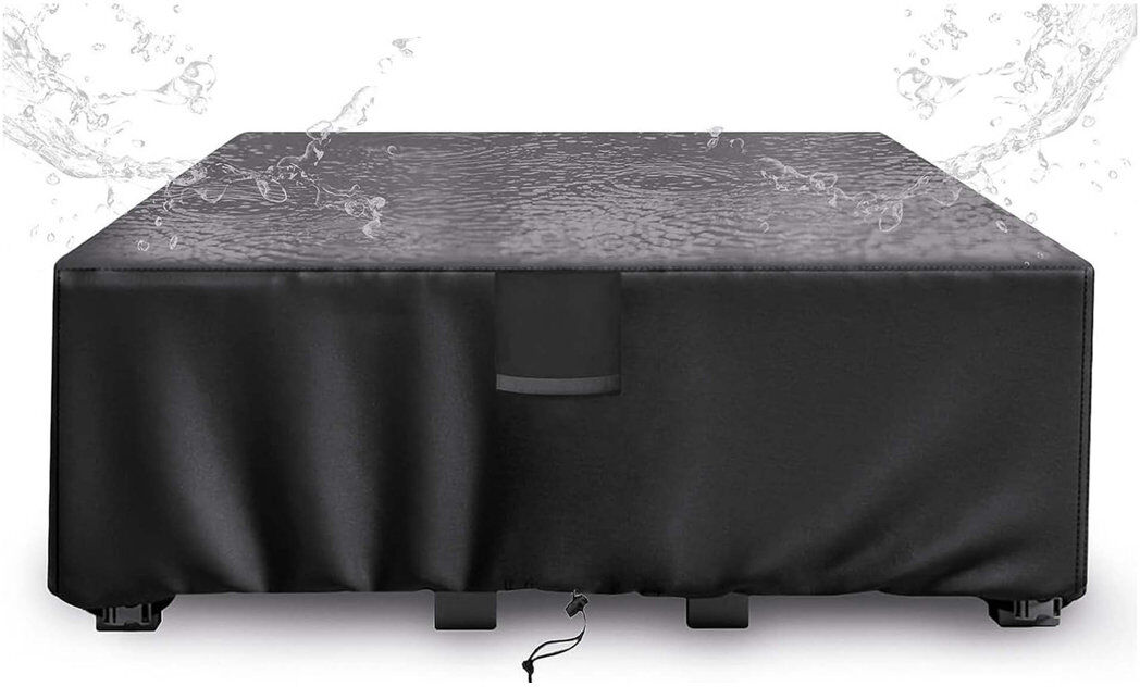 Dakota Fields Ceceilia 250 cm W Outdoor Patio Table and Patio Sofa Cover Black 90cm H X 250cm W X 250cm D