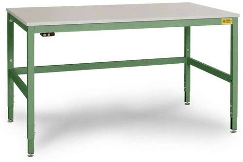 Manuflex LC3116.6011 ESD ESD-Arbeitstisch CANTOLAB Spezial mit Kunststoffplatte, BxTxH = 2000 x 800 x 758-958mm Resedagrün