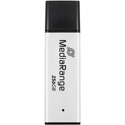 MediaRange USB-Stick (256 GB, USB-A), USB Stick, Schwarz, Silber