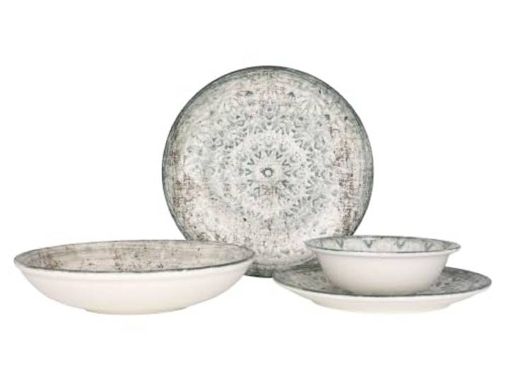 Rinart Geschirrset - Fade - 24 teilig - 6 Personen - Porzellan