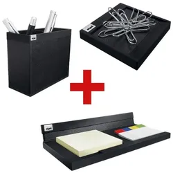 Sigel Büro-Set »Cintano S« - bestehend aus Büroklammernspender / Stifteköcher und Haft silber, 7.5x1.1x7.5 cm
